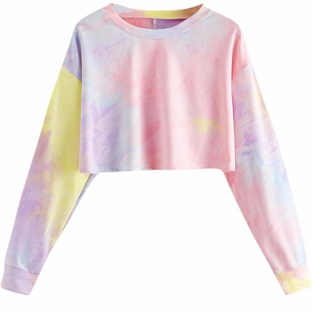 Tie Dye Cropped Long Sleeve Tee